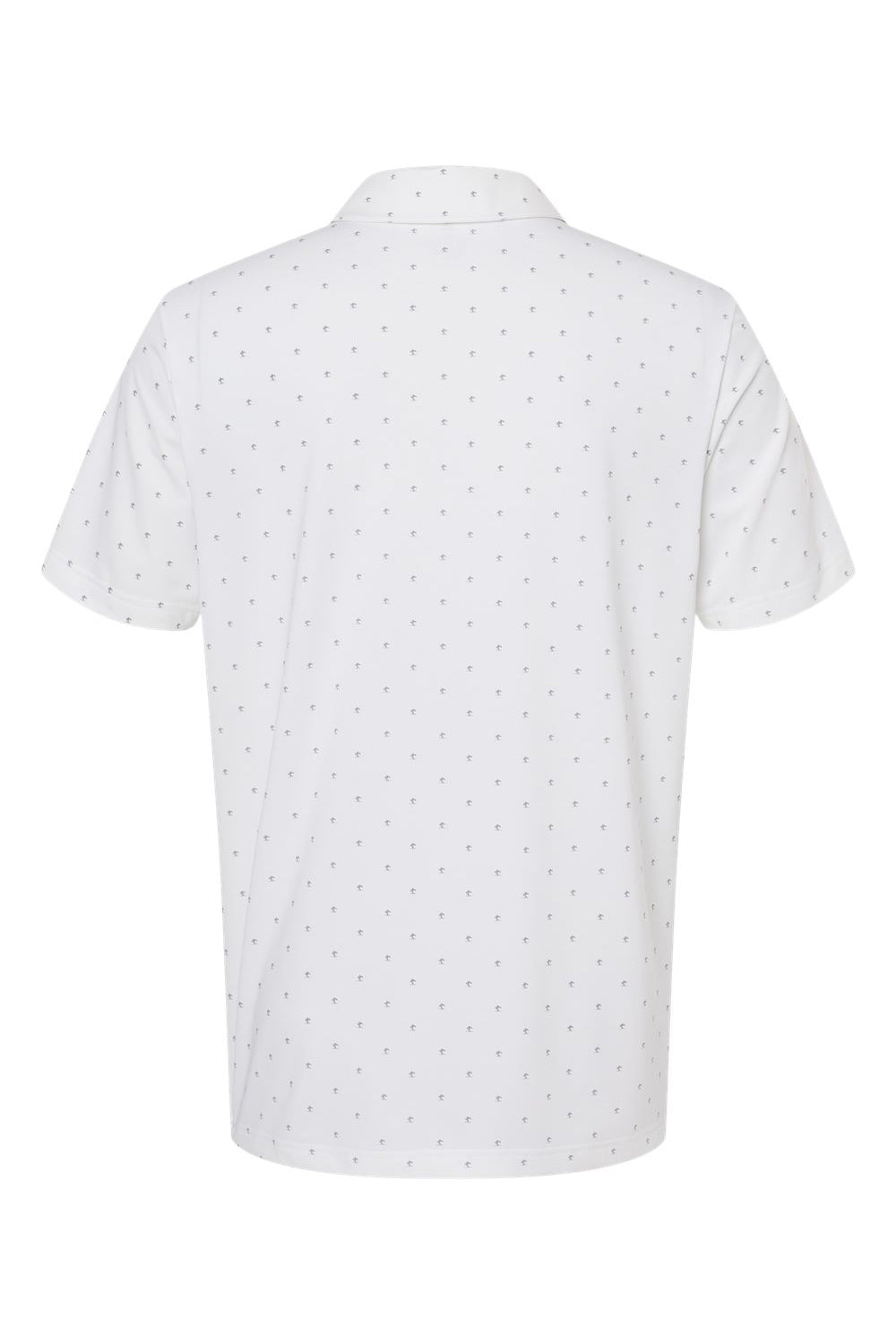 Adidas A574 Mens Pine Tree Moisture Wicking Short Sleeve Polo Shirt White/Grey Flat Back