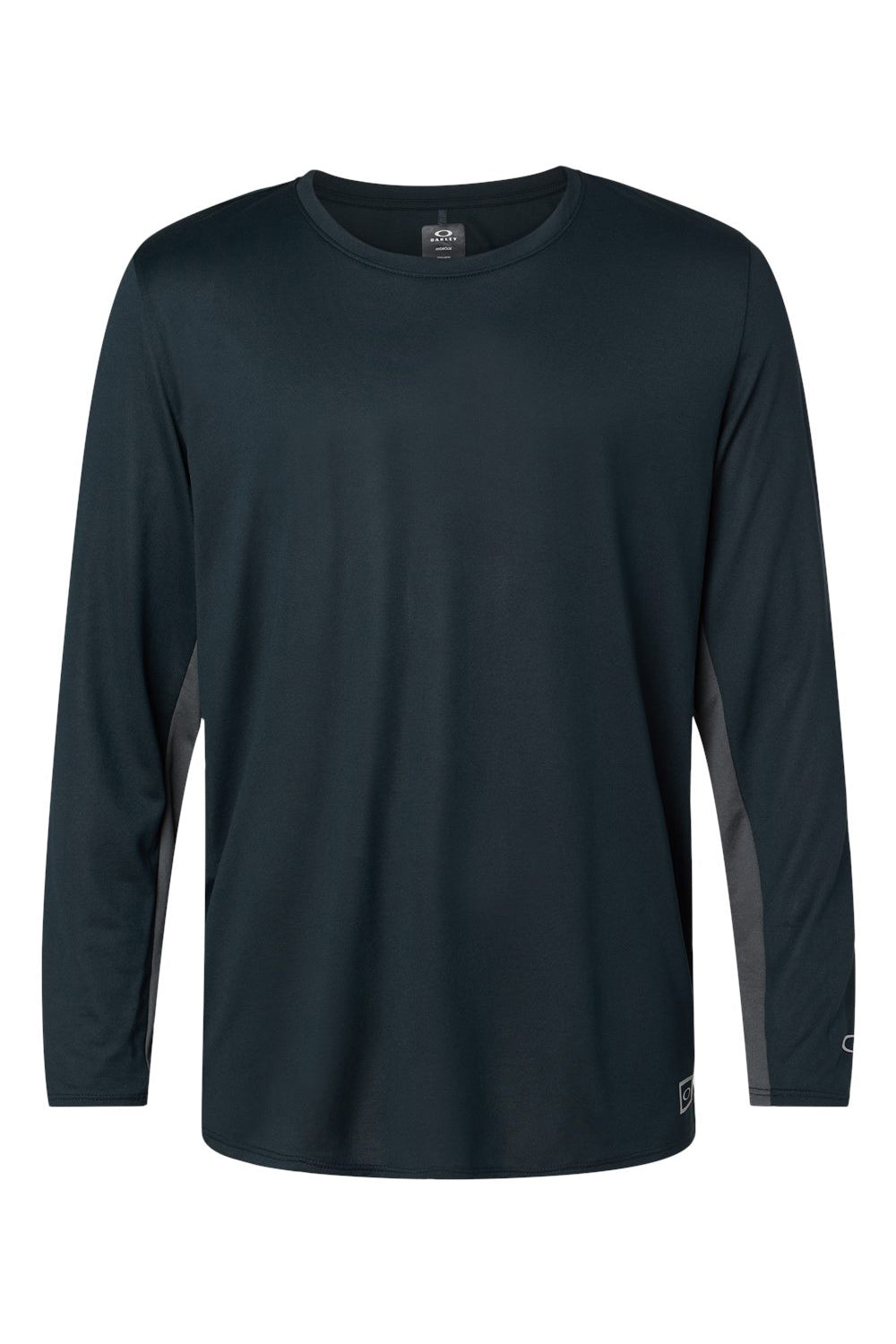Oakley FOA402992 Mens Team Issue Hydrolix Long Sleeve Crewneck T-Shirt Blackout Flat Front