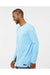 Oakley FOA402992 Mens Team Issue Hydrolix Long Sleeve Crewneck T-Shirt Carolina Blue Model Side