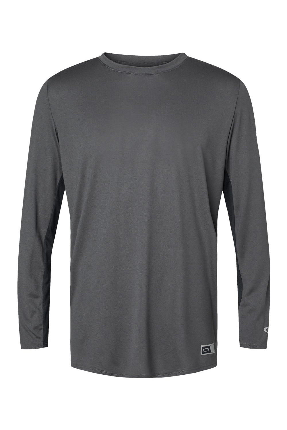 Oakley FOA402992 Mens Team Issue Hydrolix Long Sleeve Crewneck T-Shirt Forged Iron Grey Flat Front