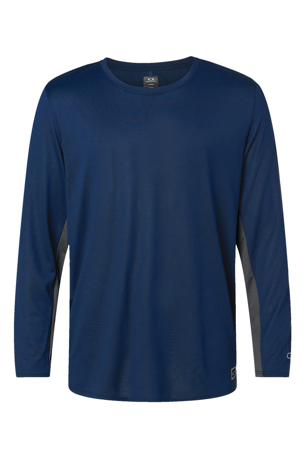 Oakley FOA402992 Mens Team Issue Hydrolix Long Sleeve Crewneck T-Shirt Team Navy Blue Flat Front