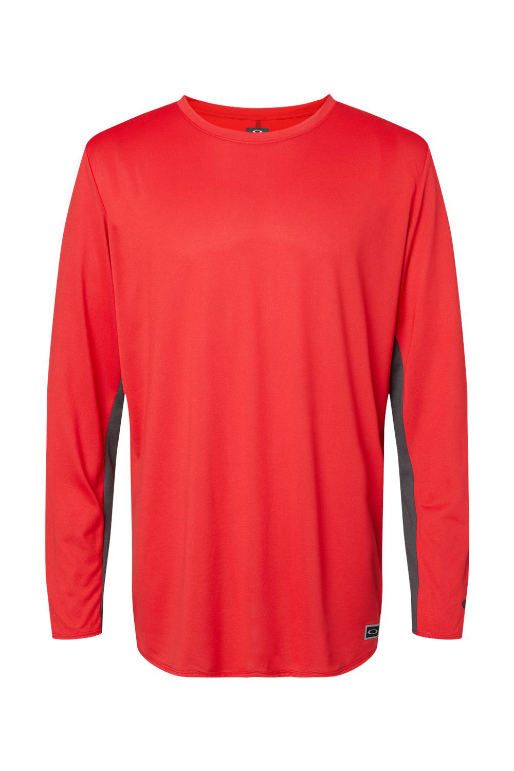 Oakley FOA402992 Mens Team Issue Hydrolix Long Sleeve Crewneck T-Shirt Team Red Flat Front