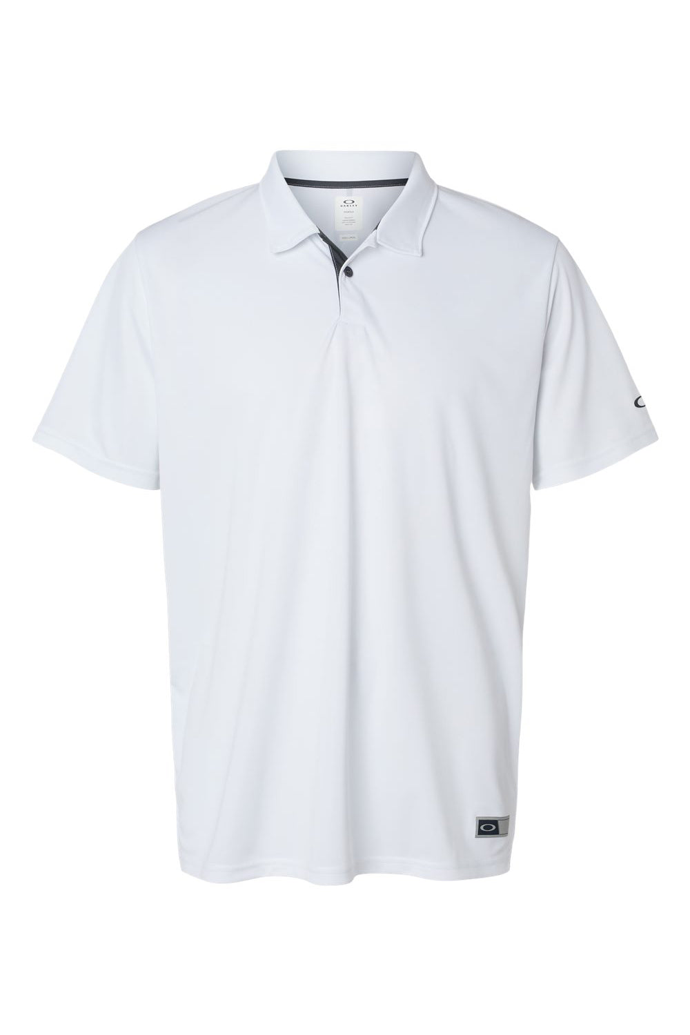 Oakley FOA402993 Mens Team Issue Hydrolix Short Sleeve Polo Shirt White Flat Front