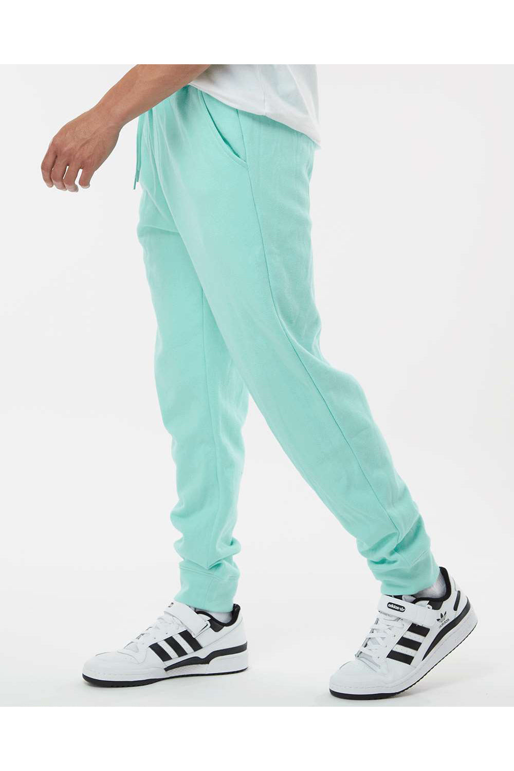 Independent Trading Co. IND20PNT Mens Fleece Sweatpants w/ Pockets Mint Green Model Side