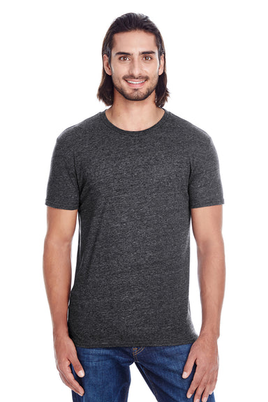 Threadfast Apparel 102A Mens Short Sleeve Crewneck T-Shirt Black Model Front