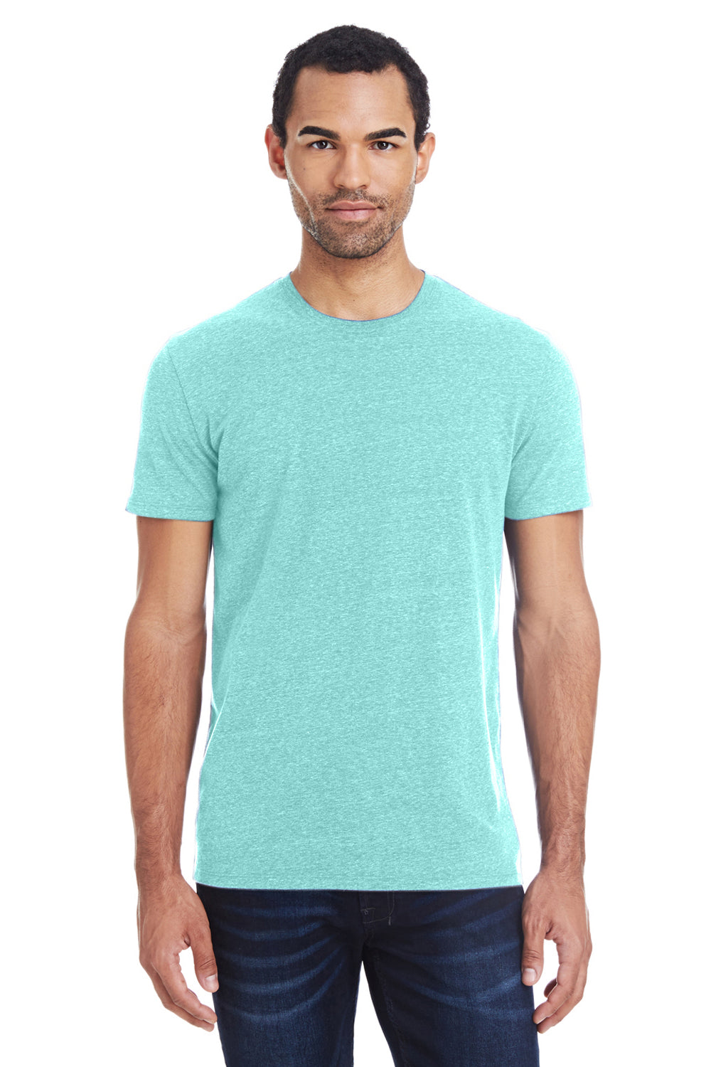 Threadfast Apparel 102A Mens Short Sleeve Crewneck T-Shirt Mint Model Front