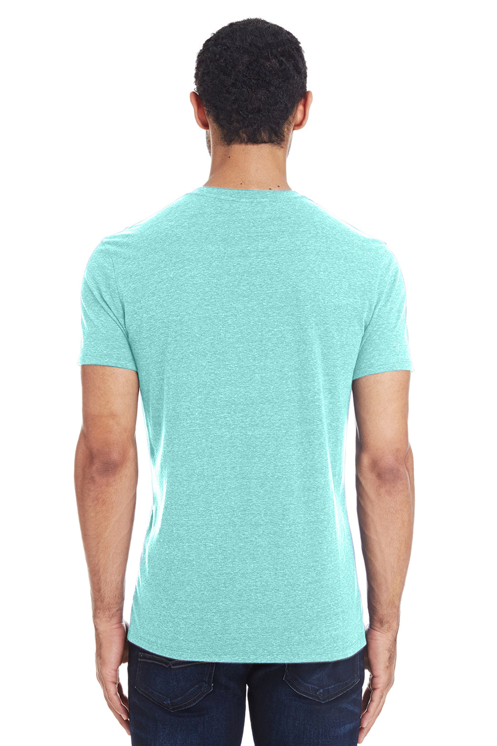 Threadfast Apparel 102A Mens Short Sleeve Crewneck T-Shirt Mint Model Back