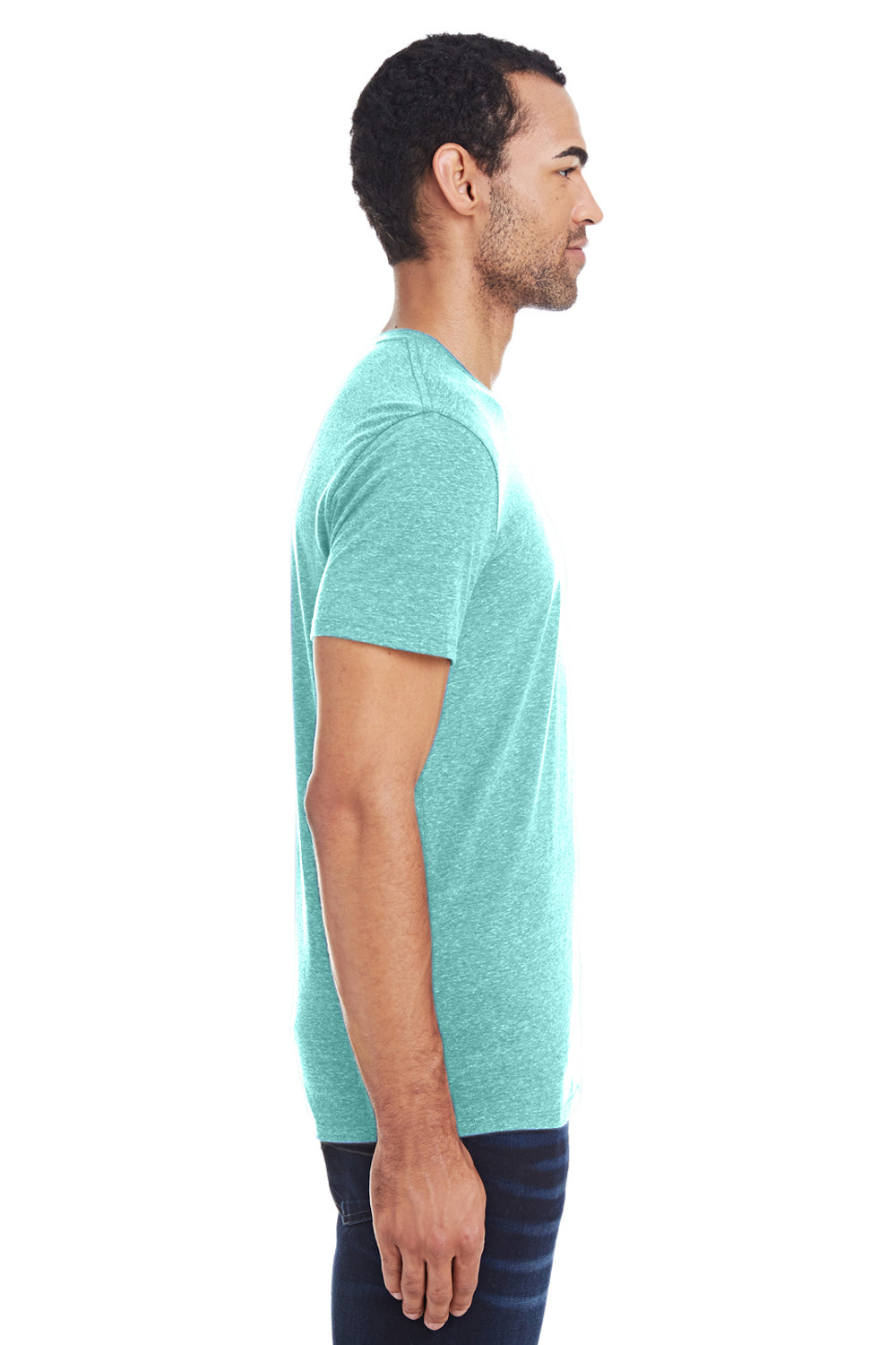 Threadfast Apparel 102A Mens Short Sleeve Crewneck T-Shirt Mint Model Side