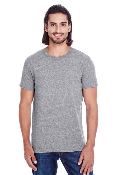 Threadfast Apparel 102A Mens Short Sleeve Crewneck T-Shirt Grey Model Front