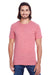 Threadfast Apparel 102A Mens Short Sleeve Crewneck T-Shirt Red Model Front