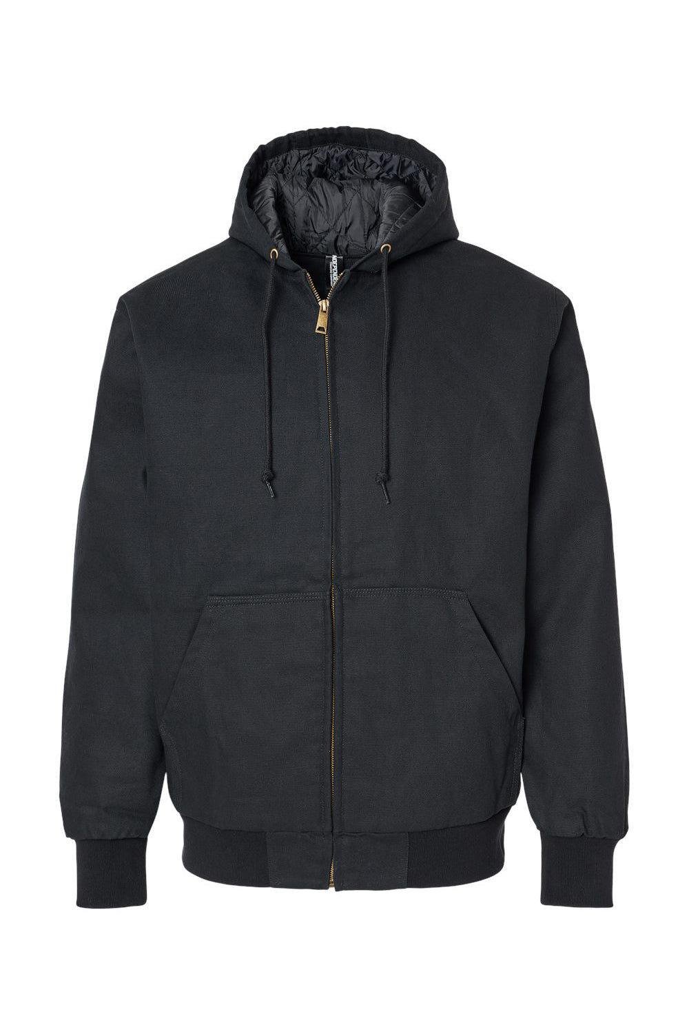 Independent Trading Co. EXP550Z Mens Insulated Canvas Full Zip Hoded Jacket Black Flat Front