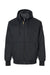 Independent Trading Co. EXP550Z Mens Insulated Canvas Full Zip Hoded Jacket Black Flat Front