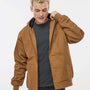 Independent Trading Co. Mens Insulated Canvas Full Zip Hooded Jacket - Saddle Brown - NEW