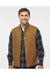 Independent Trading Co. EXP560V Mens Insulated Canvas Full Zip Vest Saddle Brown Model Front