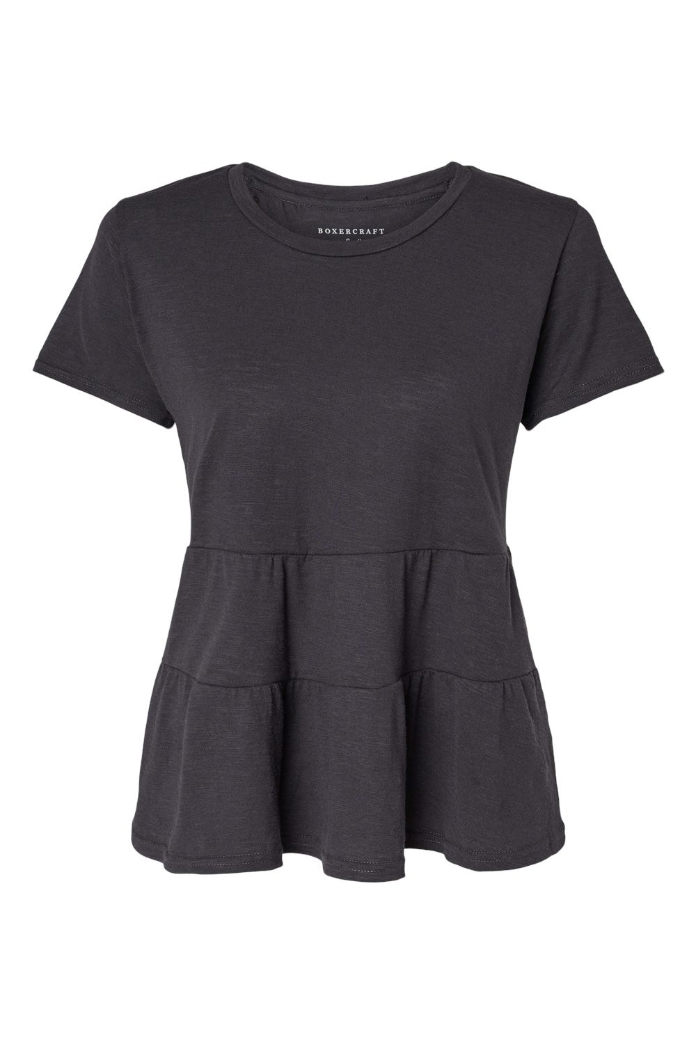 Boxercraft BW2401 Womens Willow Short Sleeve Crewneck T-Shirt Black Flat Front