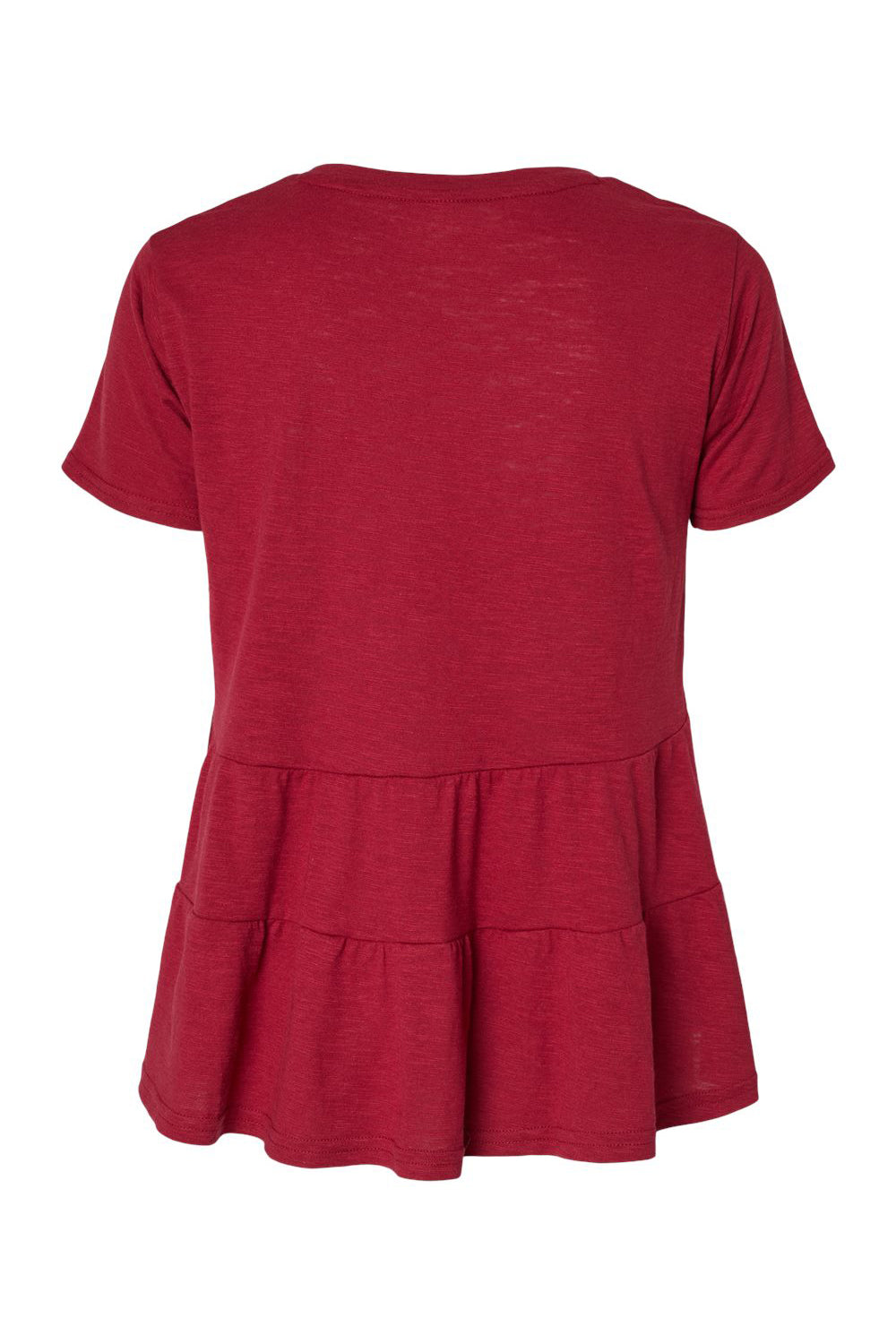 Boxercraft BW2401 Womens Willow Short Sleeve Crewneck T-Shirt Garnet Red Flat Back