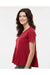 Boxercraft BW2401 Womens Willow Short Sleeve Crewneck T-Shirt Garnet Red Model Side