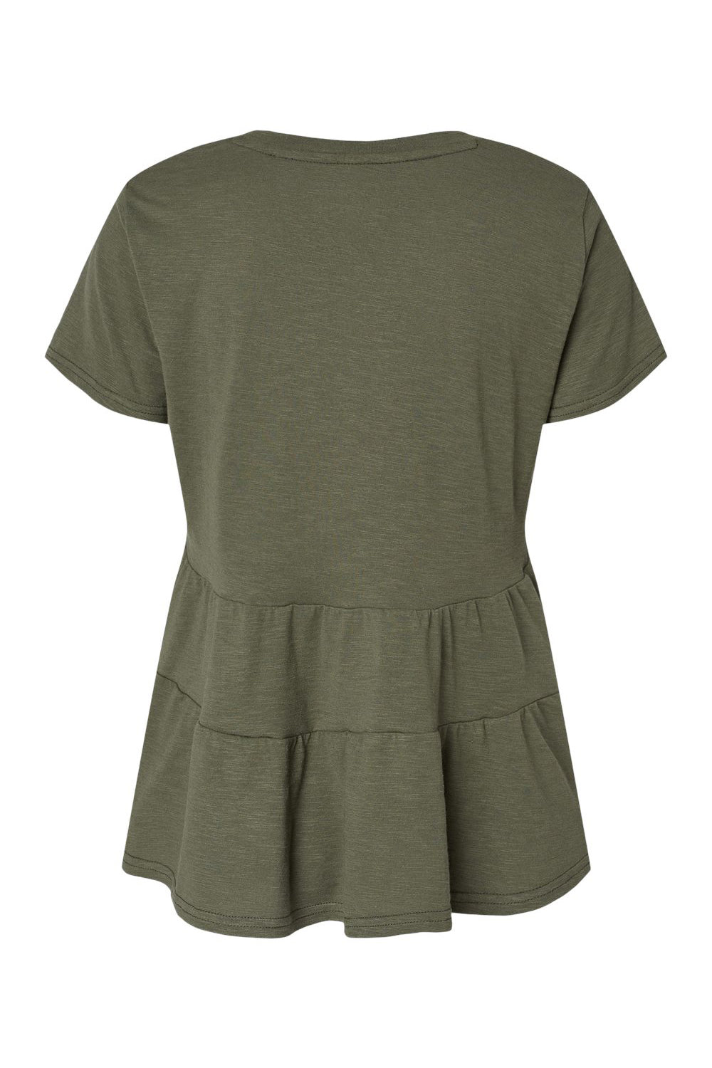 Boxercraft BW2401 Womens Willow Short Sleeve Crewneck T-Shirt Olive Green Flat Back