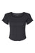 Boxercraft BW2403 Womens Baby Rib Short Sleeve Scoop Neck T-Shirt Black Flat Front