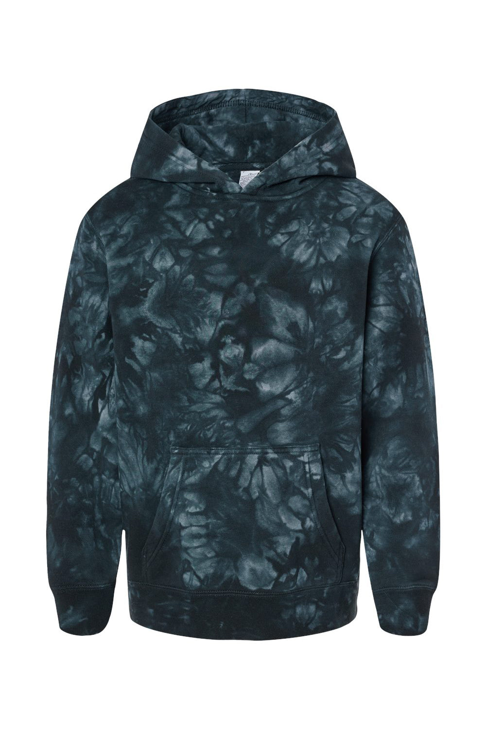 Independent Trading Co. PRM1500TD Youth Tie-Dye Hooded Sweatshirt Hoodie Black Flat Front