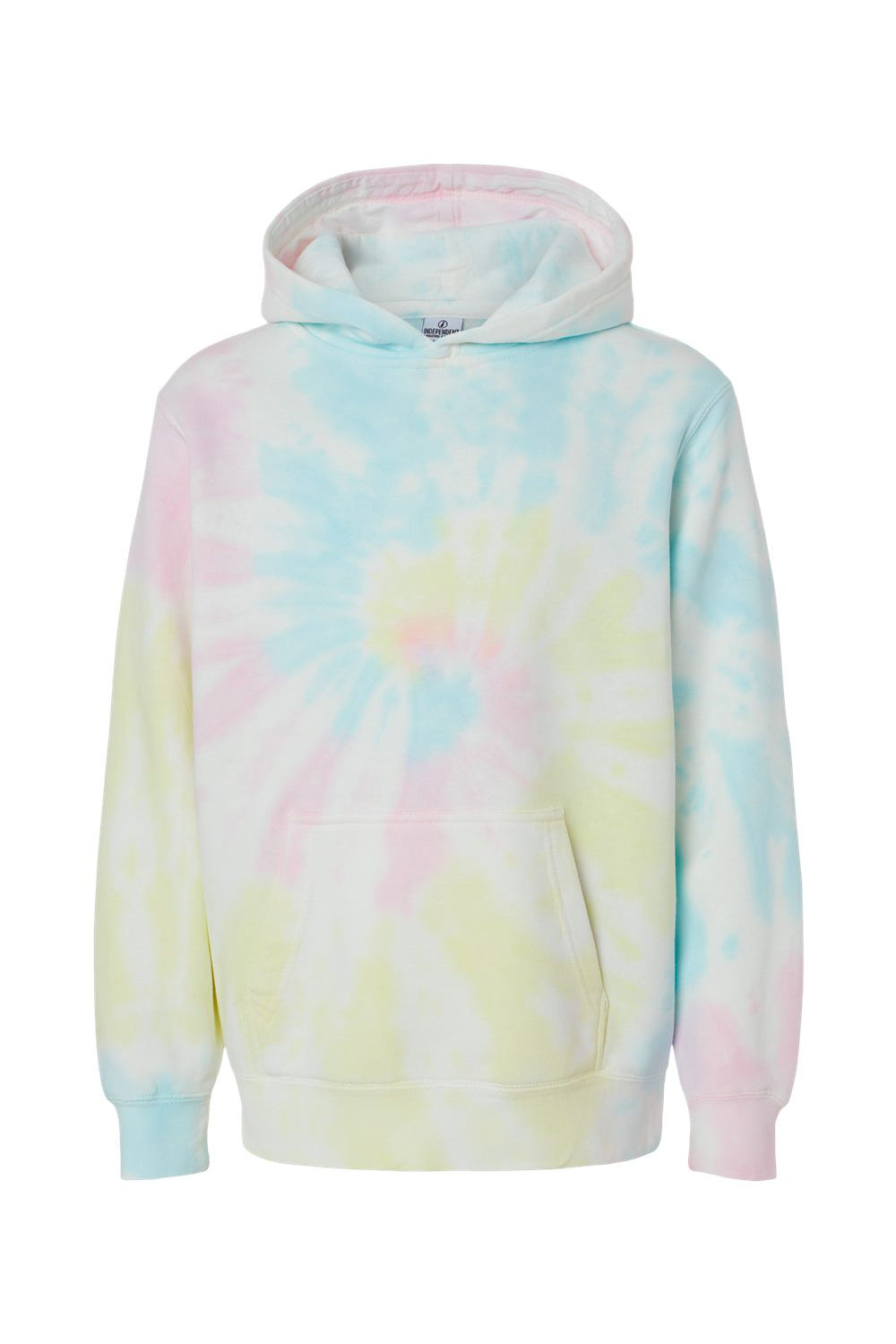 Independent Trading Co. PRM1500TD Youth Tie-Dye Hooded Sweatshirt Hoodie Sunset Swirl Flat Front