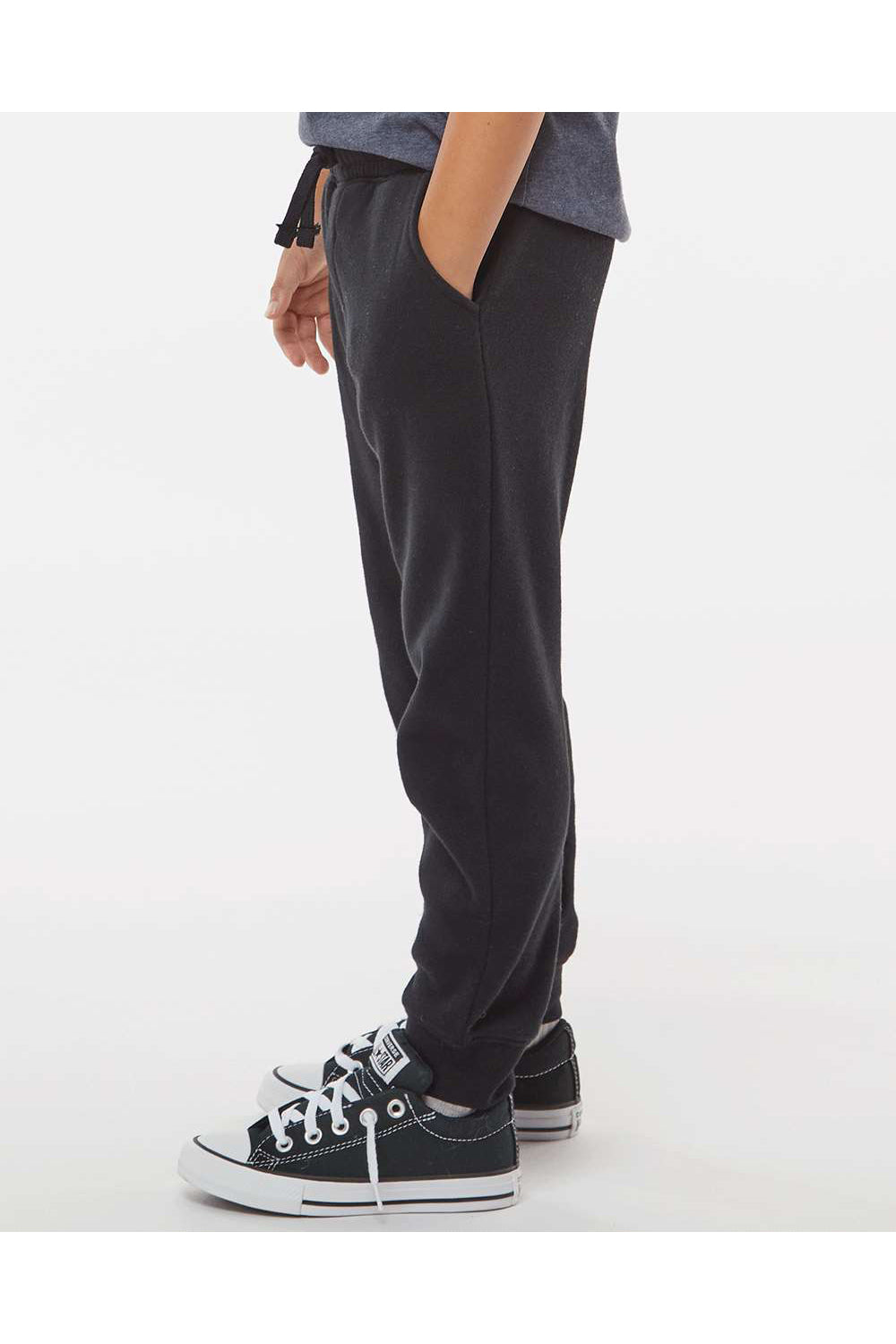 Independent Trading Co. PRM16PNT Youth Special Blend Sweatpants w/ Pockets Black Model Side