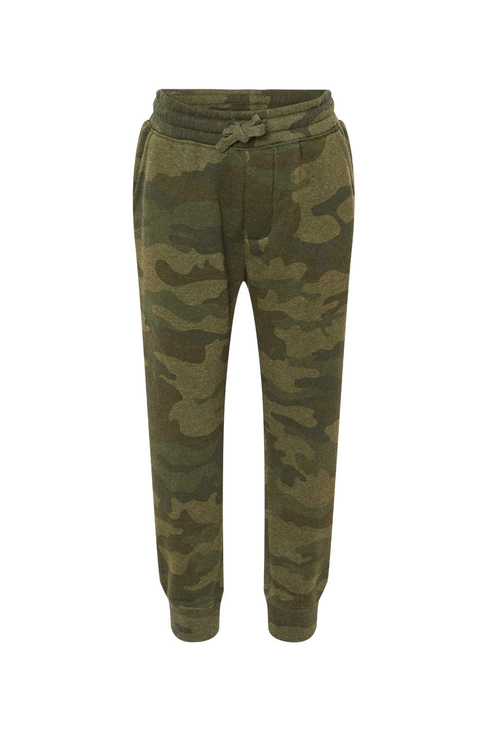 Independent Trading Co. PRM16PNT Youth Special Blend Sweatpants w/ Pockets Heather Forest Green Camo Flat Front