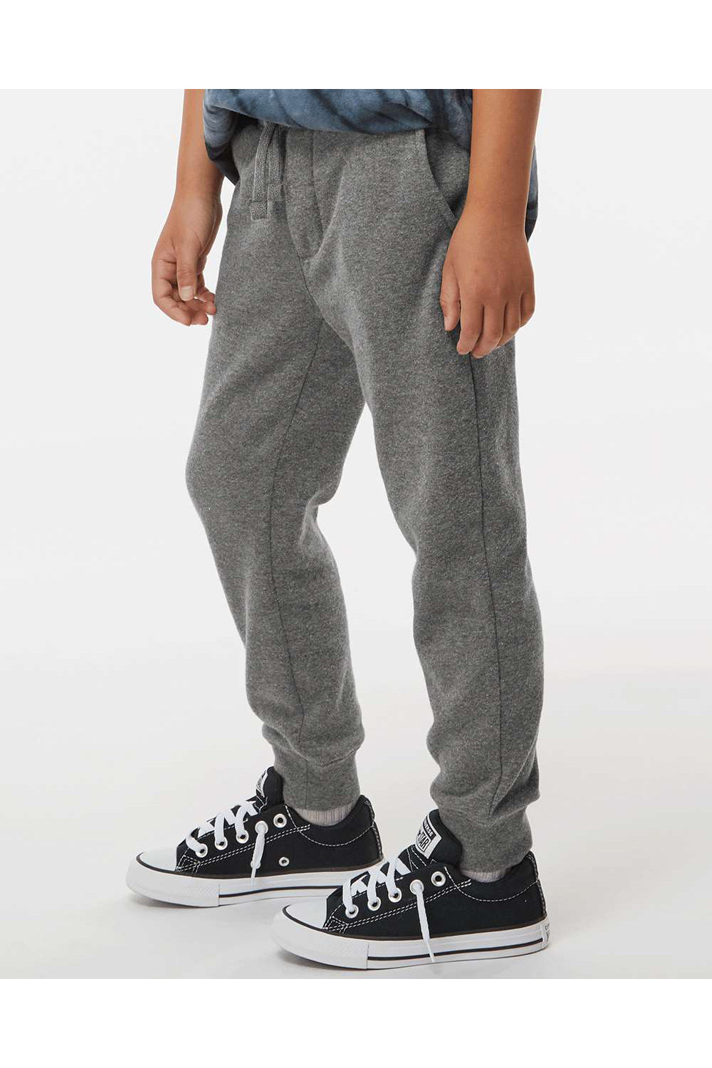 Independent Trading Co. PRM16PNT Youth Special Blend Sweatpants w/ Pockets Nickel Grey Model Side