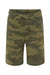 Independent Trading Co. PRM16SRT Youth Special Blend Fleece Shorts w/ Pockets Heather Forest Green Camo Flat Front