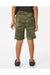 Independent Trading Co. PRM16SRT Youth Special Blend Fleece Shorts w/ Pockets Heather Forest Green Camo Model Back