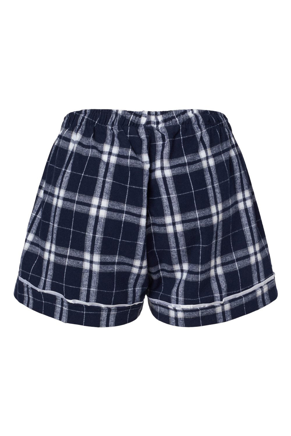 Boxercraft BW6501 Womens Flannel Shorts Navy Blue/Silver Grey Flat Back