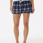 Boxercraft Womens Flannel Shorts - Navy Blue/Silver Grey