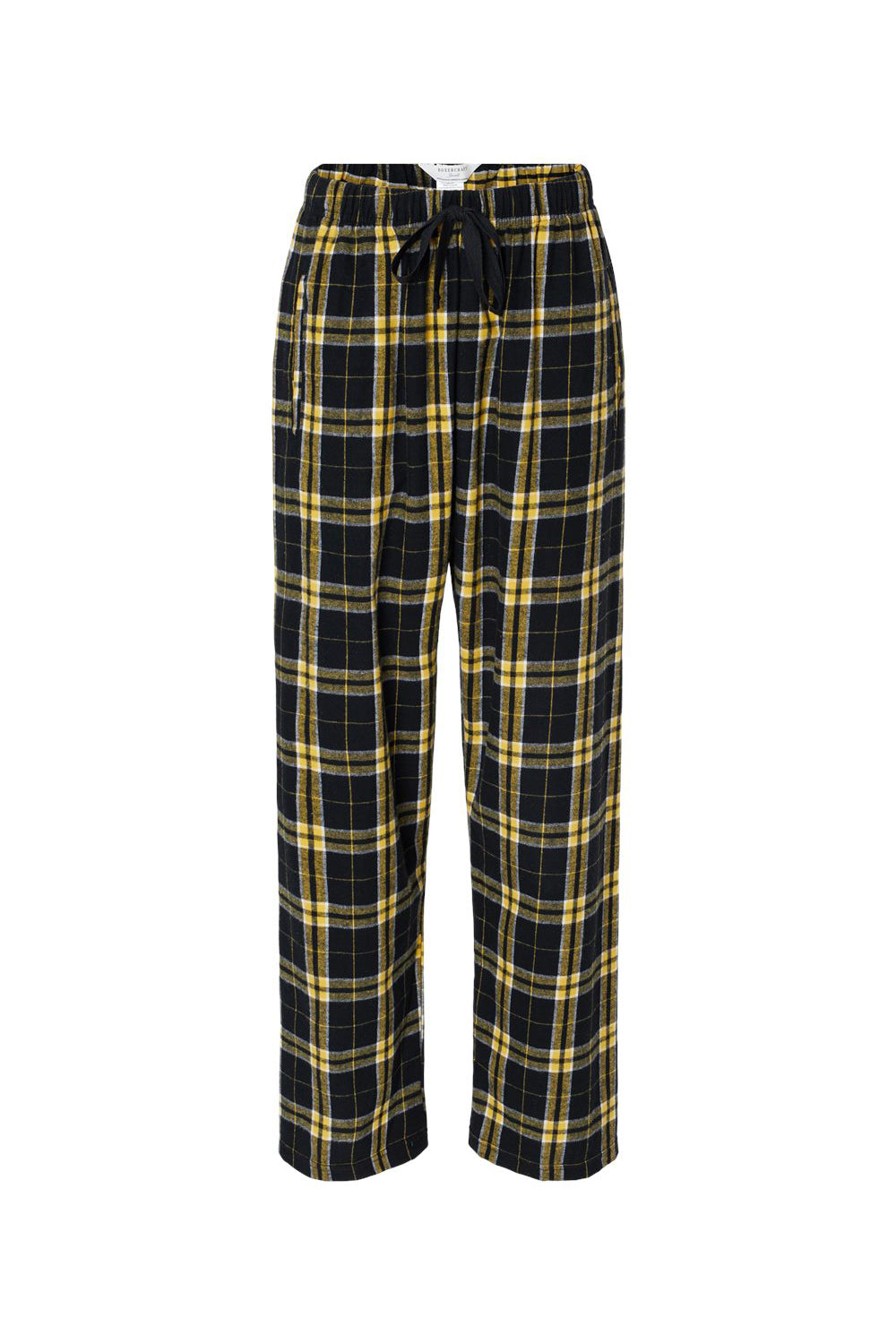 Boxercraft BW6620 Womens Haley Flannel Pants Black/Gold Flat Front