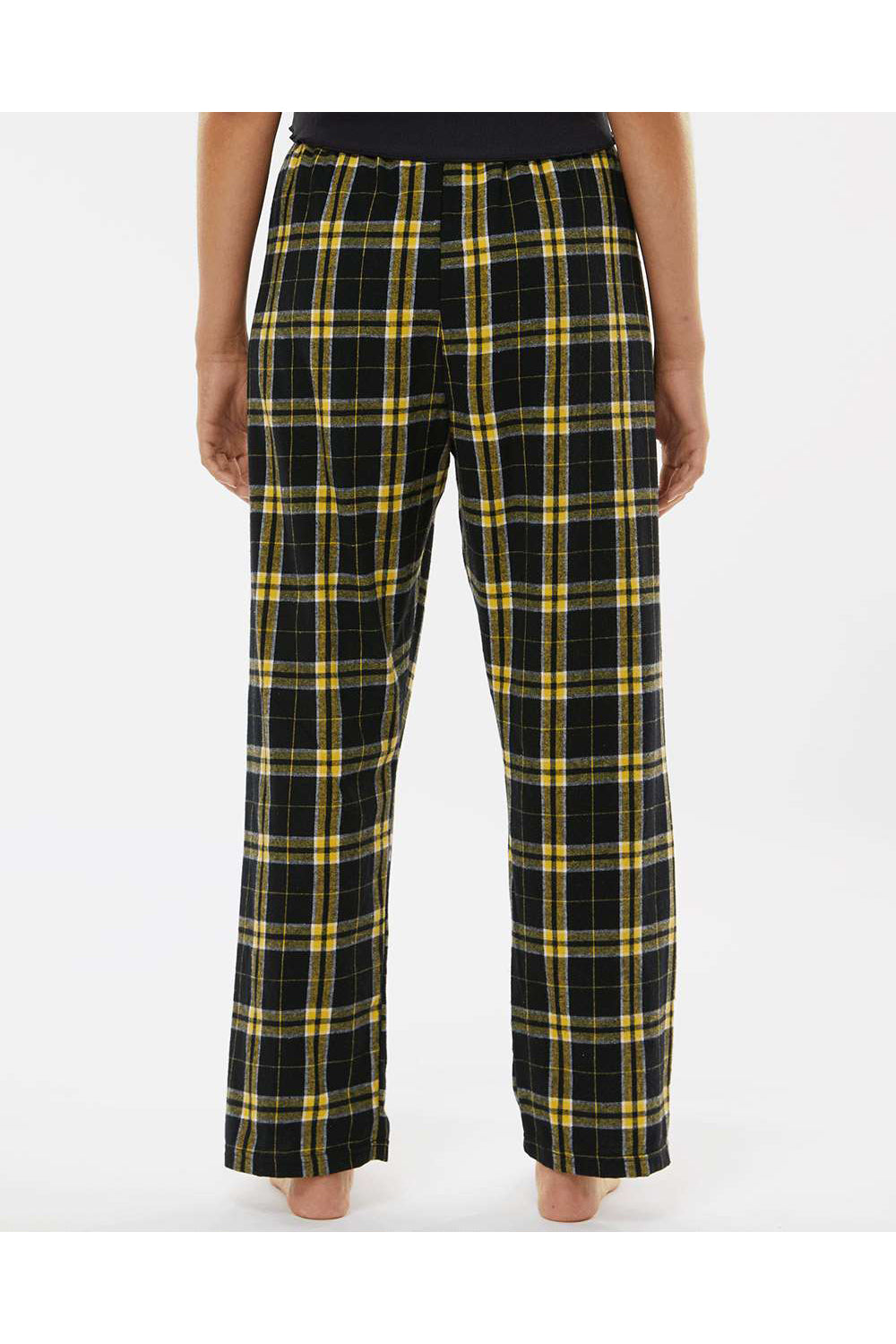 Boxercraft BW6620 Womens Haley Flannel Pants Black/Gold Model Back