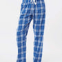 Boxercraft Womens Haley Flannel Pants w/ Pockets - Royal Blue/Silver Grey - NEW