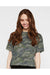 LAT 3518 Womens Boxy Short Sleeve Crewneck T-Shirt Vintage Camo Model Front