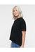 LAT 3519 Womens Hi-Lo Short Sleeve Crewneck T-Shirt Black Model Side