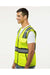 Kishigo 1595-1598 Mens Standard Contrast Vest Lime Green/Black Model Side