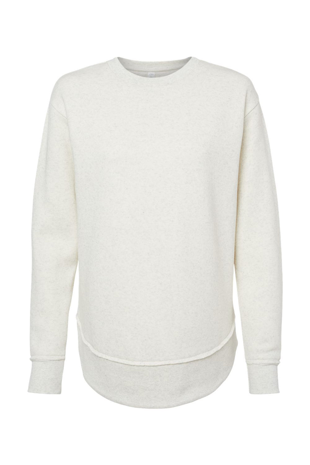 LAT 3525 Womens Weekend Fleece Crewneck Sweatshirt Heather Natural Flat Front