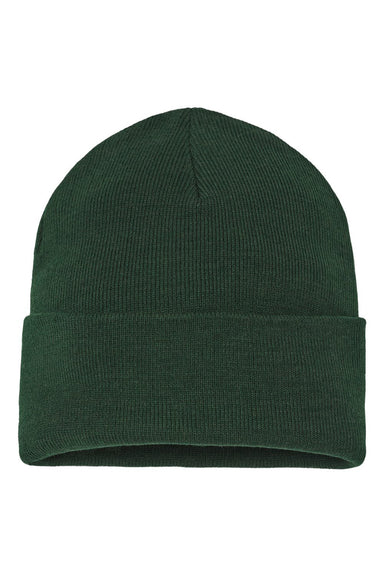 Atlantis Headwear PURE Mens Sustainable Beanie Green Bottle Flat Front