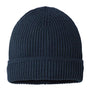 Atlantis Headwear Mens Sustainable Finish Edge Cuffed Beanie - Navy Blue - NEW