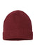 Atlantis Headwear ANDY Mens Sustainable Fine Rib Cuffed Beanie Burgundy Flat Front