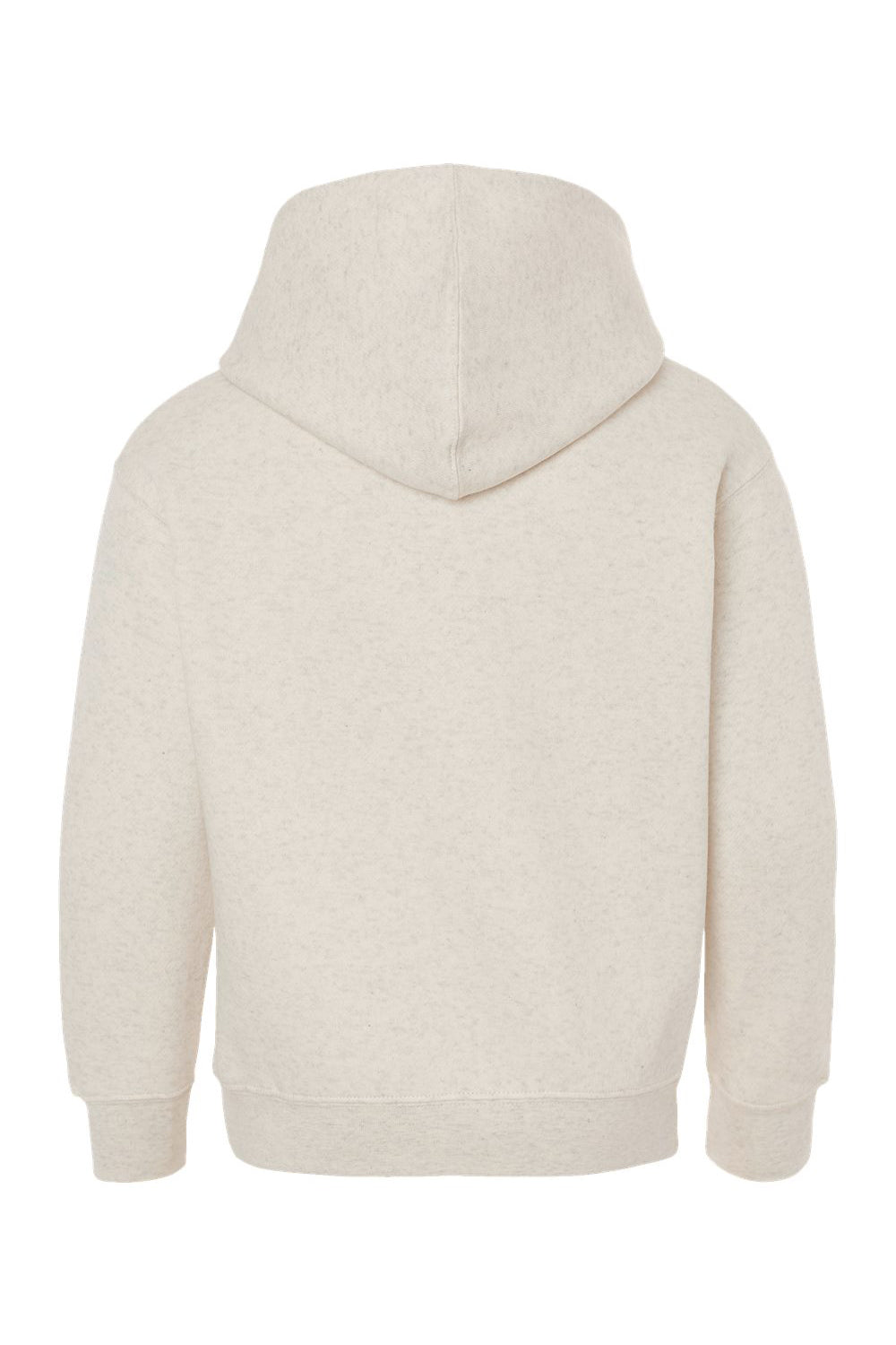 LAT 2296 Youth Fleece Hooded Sweatshirt Hoodie Heather Natural Flat Back