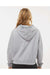 MV Sport W21751 Womens Sueded Fleece Crop Hooded Sweatshirt Hoodie Heather Grey Model Back