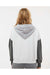 MV Sport W23716 Womens Sueded Fleece Colorblock Crop Hooded Sweatshirt Hoodie Charcoal Grey Model Back