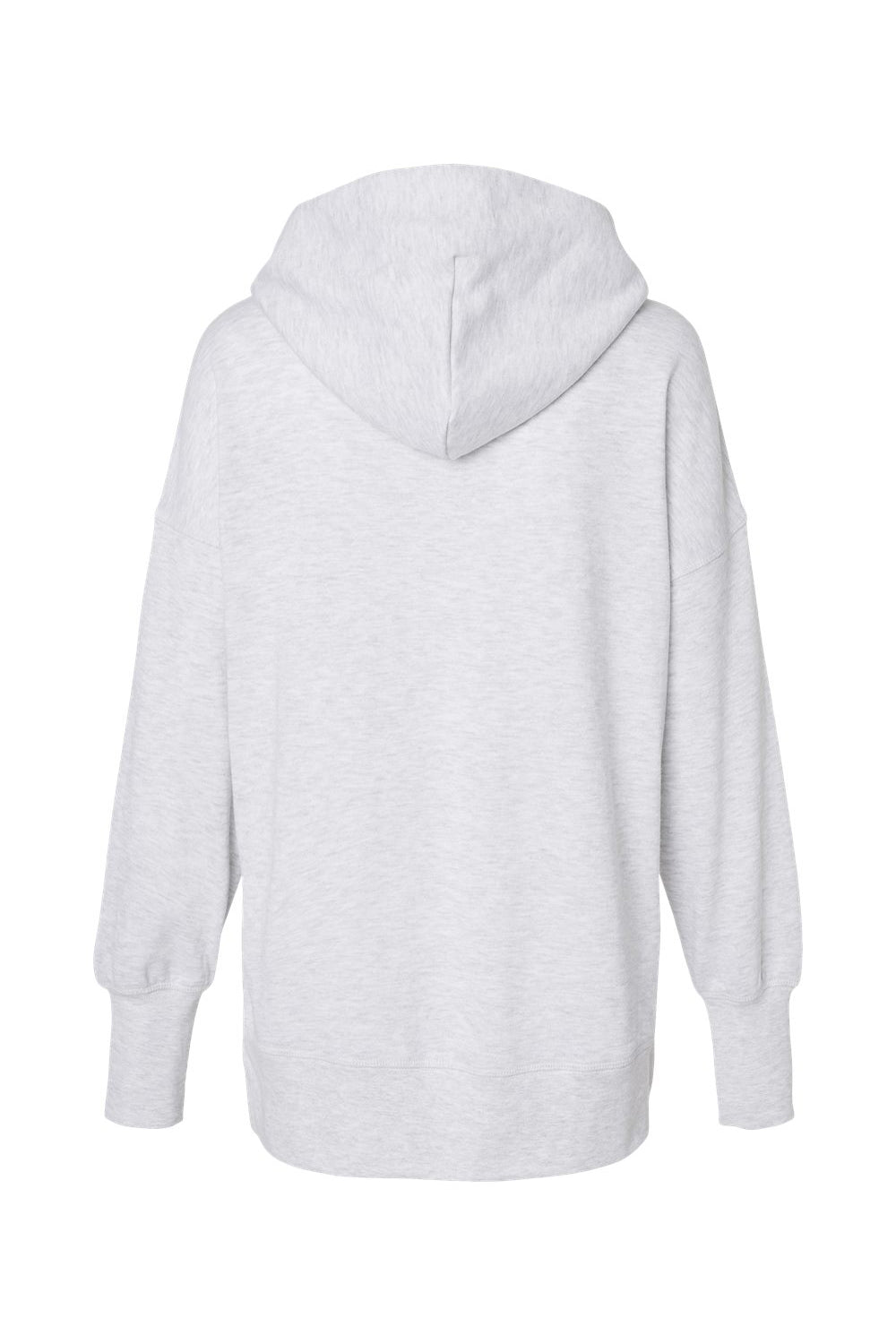 MV Sport W23720 Womens French Terry Hooded Sweatshirt Hoodie Ash Grey Flat Back