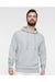 LAT 6926 Mens Elevated Fleece Basic Hooded Sweatshirt Hoodie Heather Grey Model Front