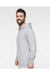 LAT 6926 Mens Elevated Fleece Basic Hooded Sweatshirt Hoodie Heather Grey Model Side