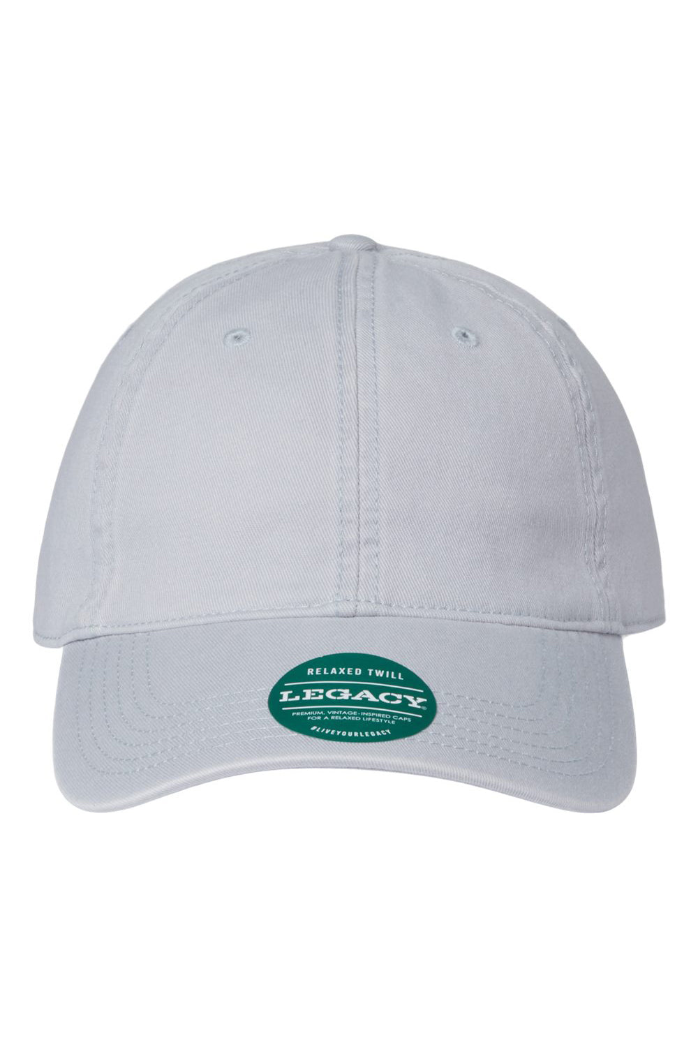 Legacy EZA Mens Relaxed Twill Dad Hat Silver Grey Flat Front