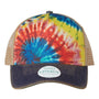 Legacy Mens Old Favorite Snapback Trucker Hat - Rainbow Tie Dye/Navy Blue/Khaki - NEW